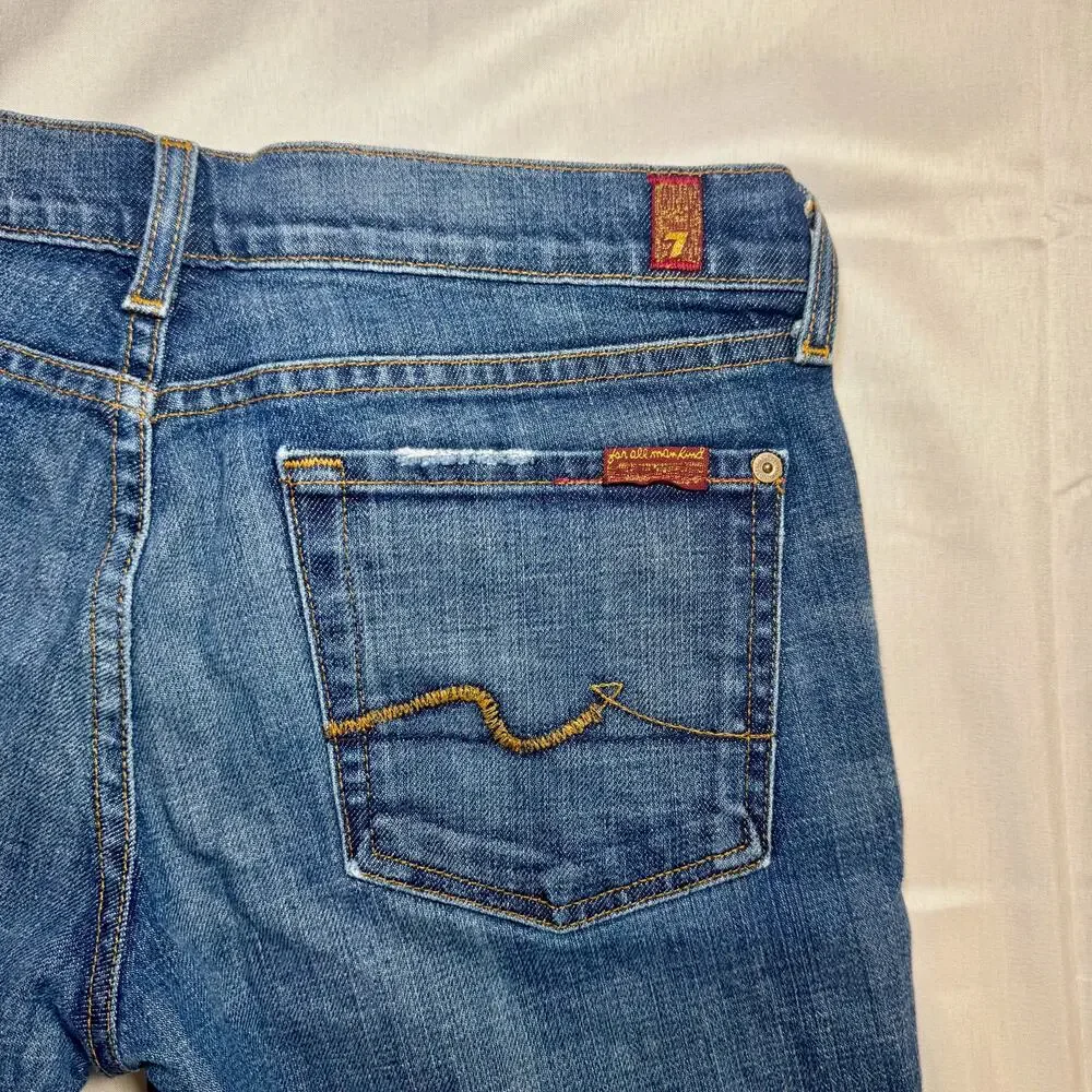 7 For All Mankind Bootcut Jeans Mid Rise Women’s 29 Denim USA Y2K Retro Preppy - Picture 12 of 16